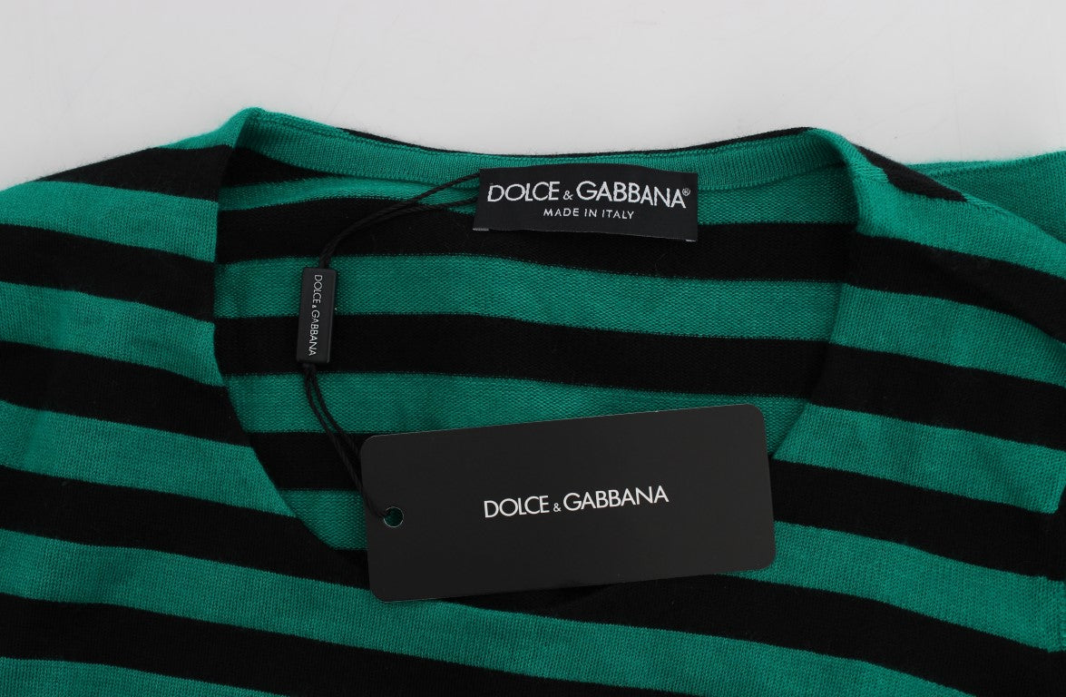 Dolce & Gabbana Maglione Elegante in Seta Cashmere a Righe
