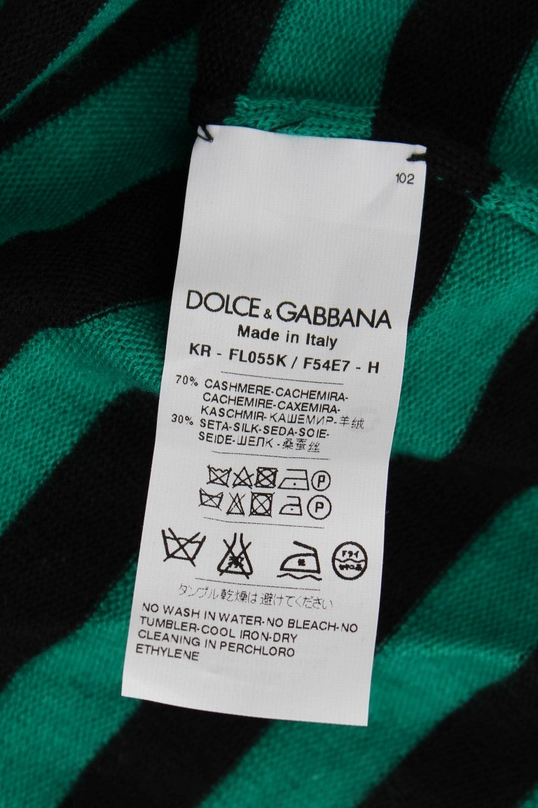 Dolce & Gabbana Maglione Elegante in Seta Cashmere a Righe