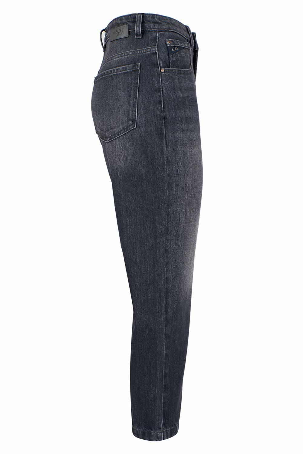 Sì Zee Jeans a vita alta in cotone nero da donna