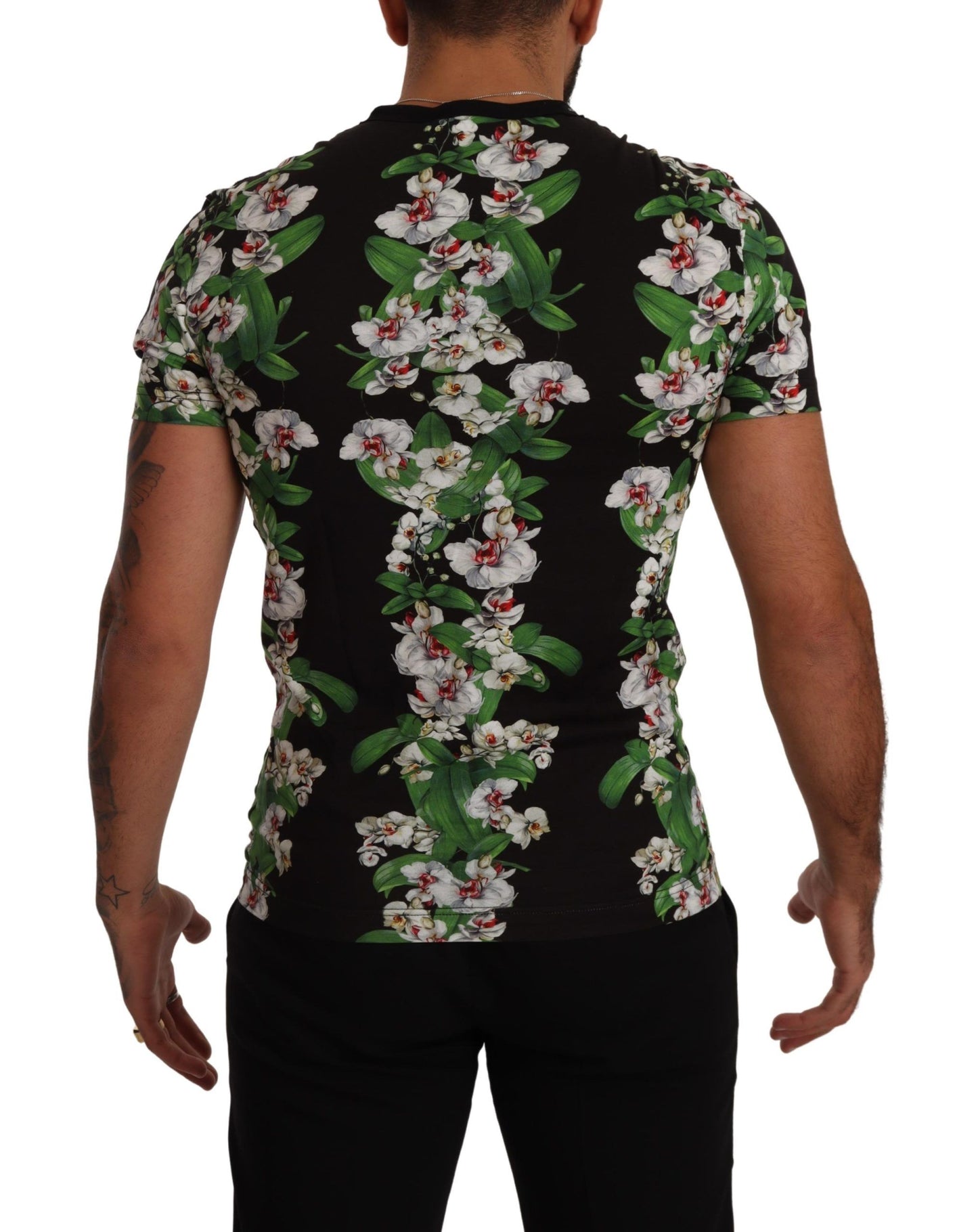 Dolce & Gabbana T-shirt girocollo elegante floreale da uomo