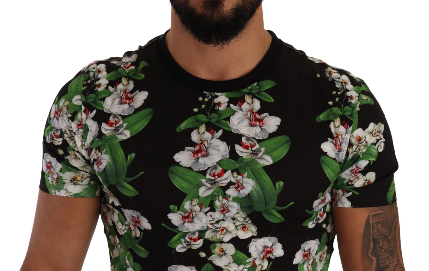 Dolce & Gabbana T-shirt girocollo elegante floreale da uomo