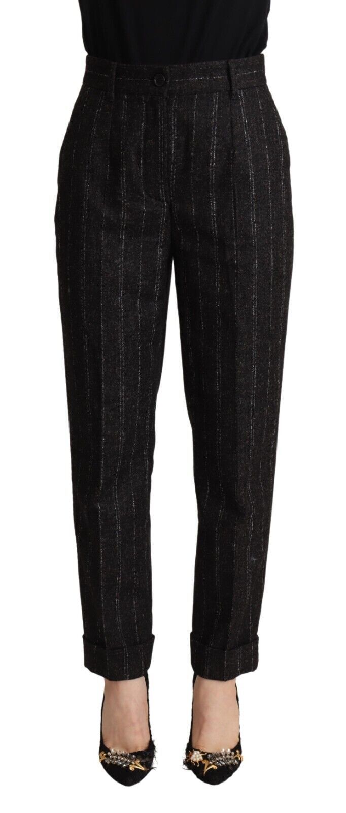 Dolce & Gabbana Pantaloni eleganti affusolati a righe a vita alta