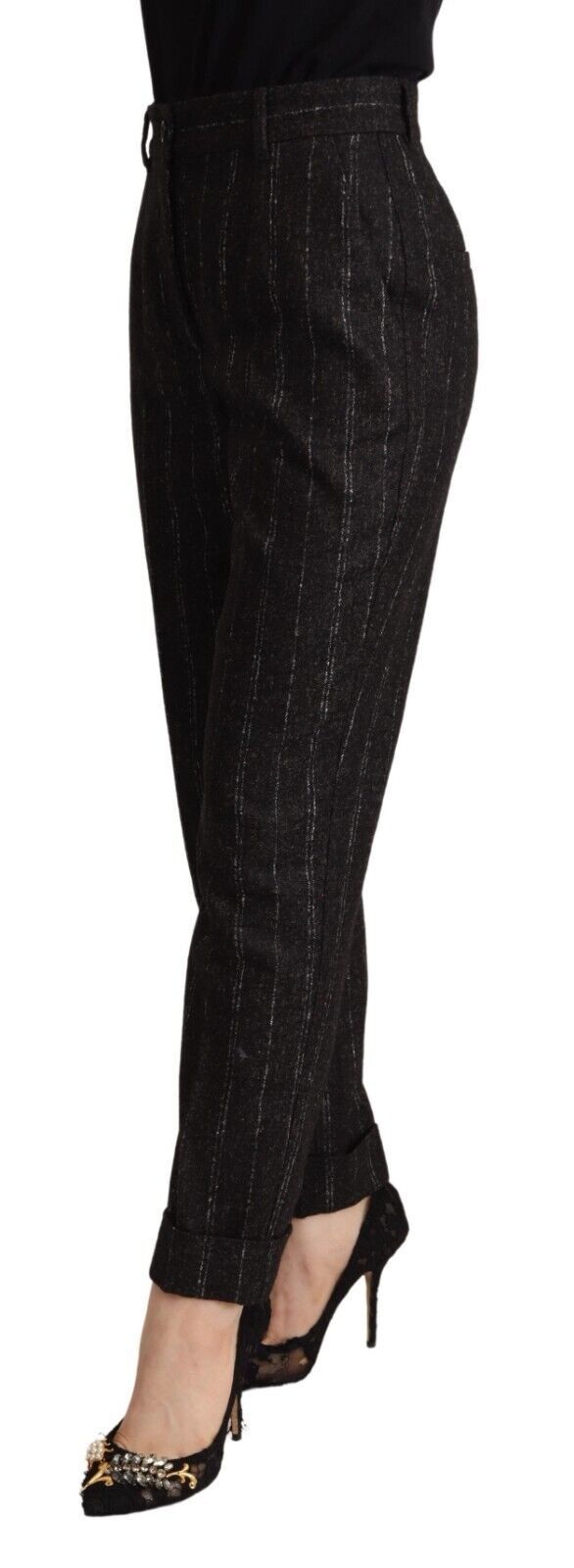 Dolce & Gabbana Pantaloni eleganti affusolati a righe a vita alta