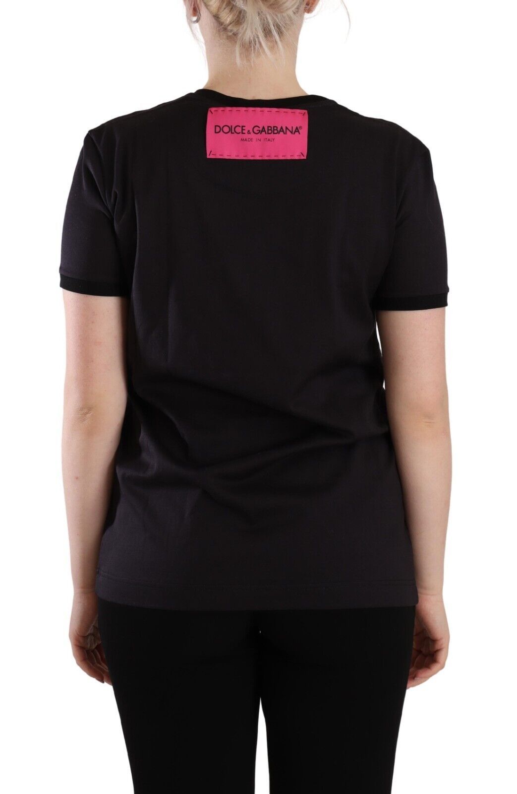 T-shirt con logo girocollo nero chic Dolce & Gabbana