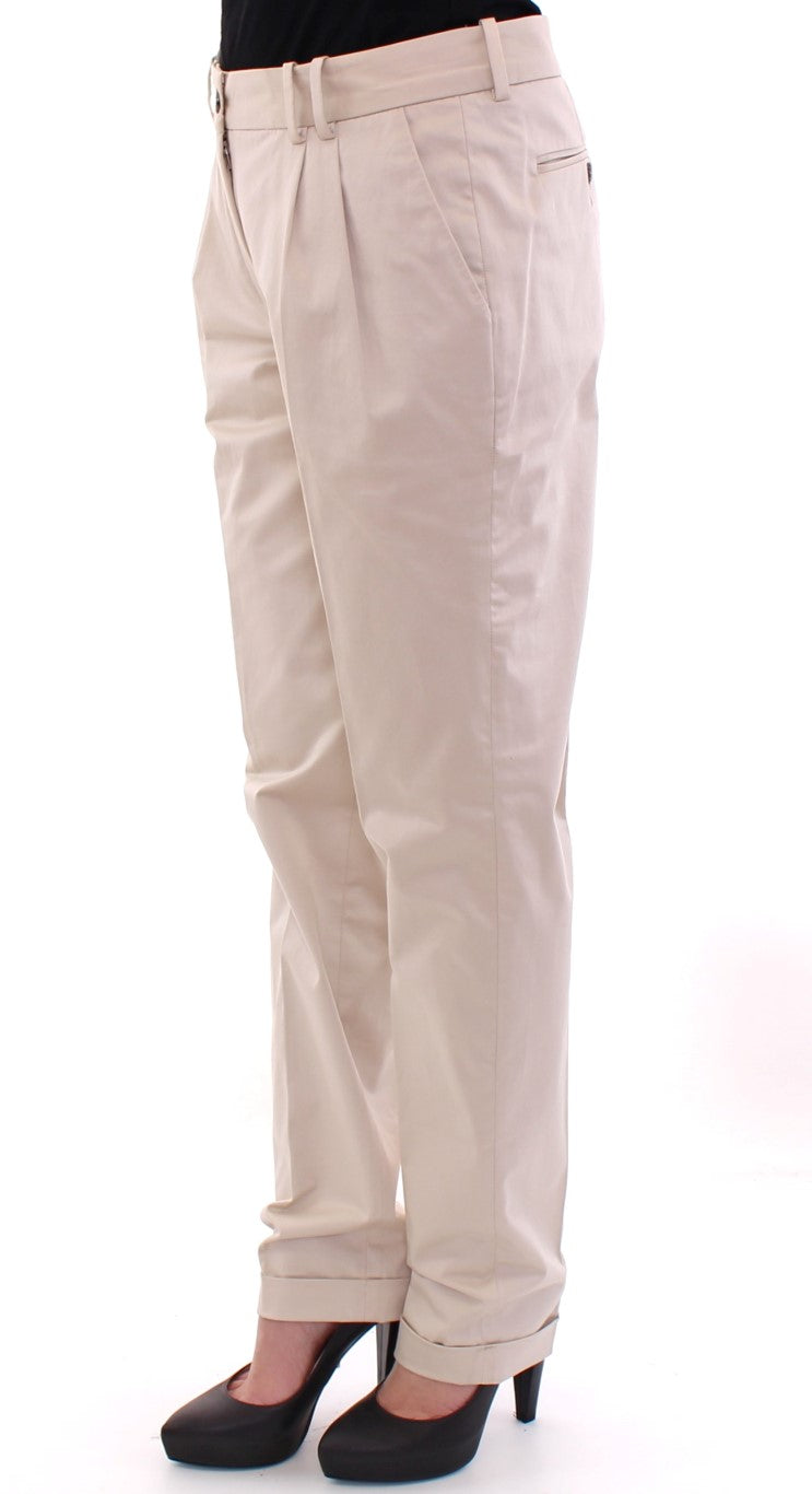 Dolce & Gabbana Pantaloni eleganti in cotone vestibilità regolare beige