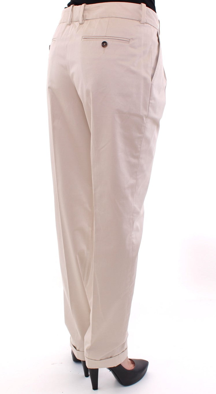 Dolce & Gabbana Pantaloni eleganti in cotone vestibilità regolare beige