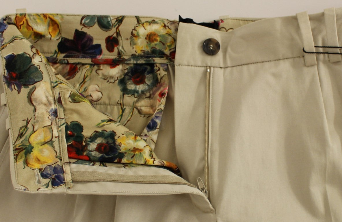 Dolce & Gabbana Pantaloni eleganti in cotone vestibilità regolare beige