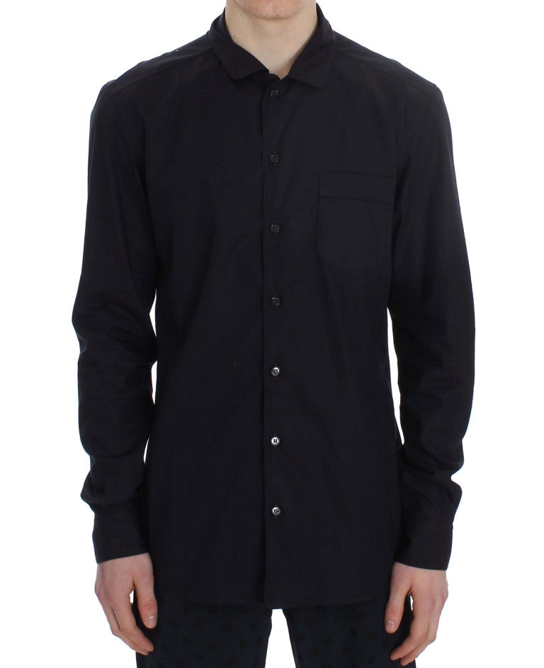 Dolce & Gabbana Elegante camicia da notte in cotone a righe viola