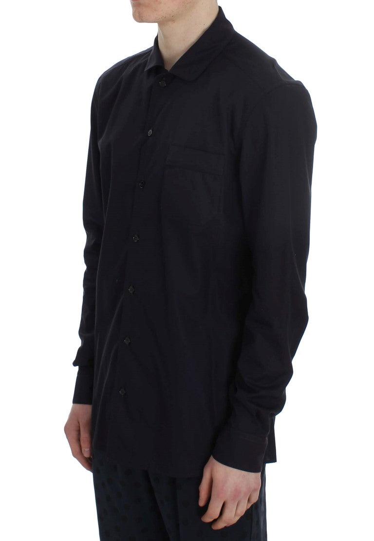 Dolce & Gabbana Elegante camicia da notte in cotone a righe viola