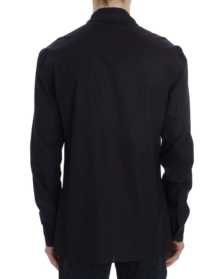 Dolce & Gabbana Elegante camicia da notte in cotone a righe viola