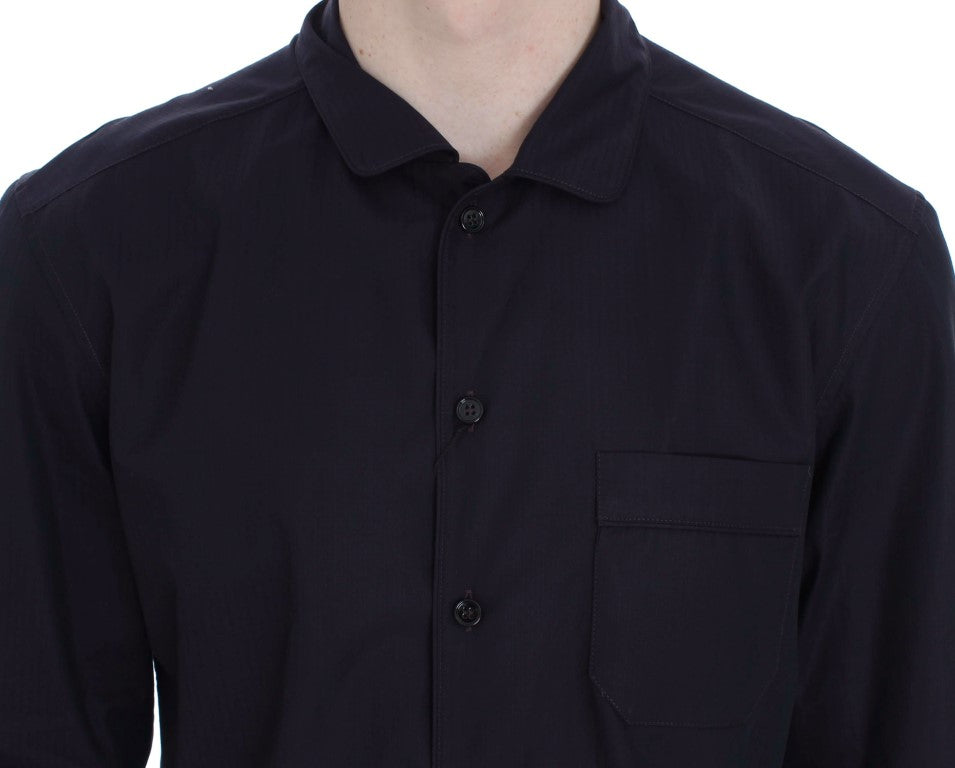 Dolce & Gabbana Elegante camicia da notte in cotone a righe viola