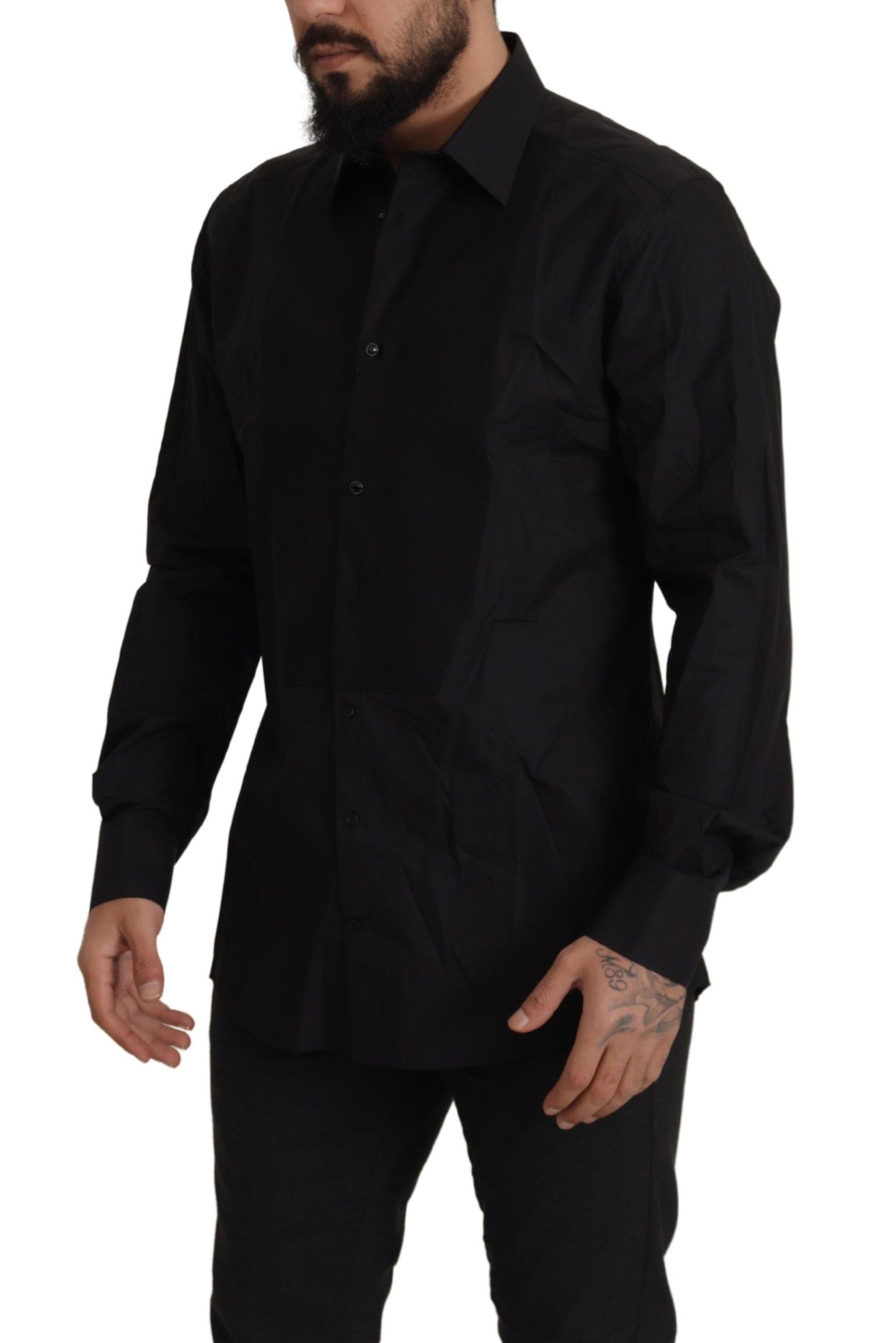 Camicia elegante da smoking nera Dolce & Gabbana - Vestibilità slim