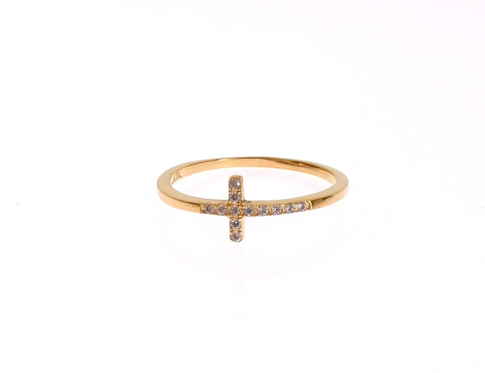 Anello in cristallo CZ dorato fatto a mano Nialaya Chic