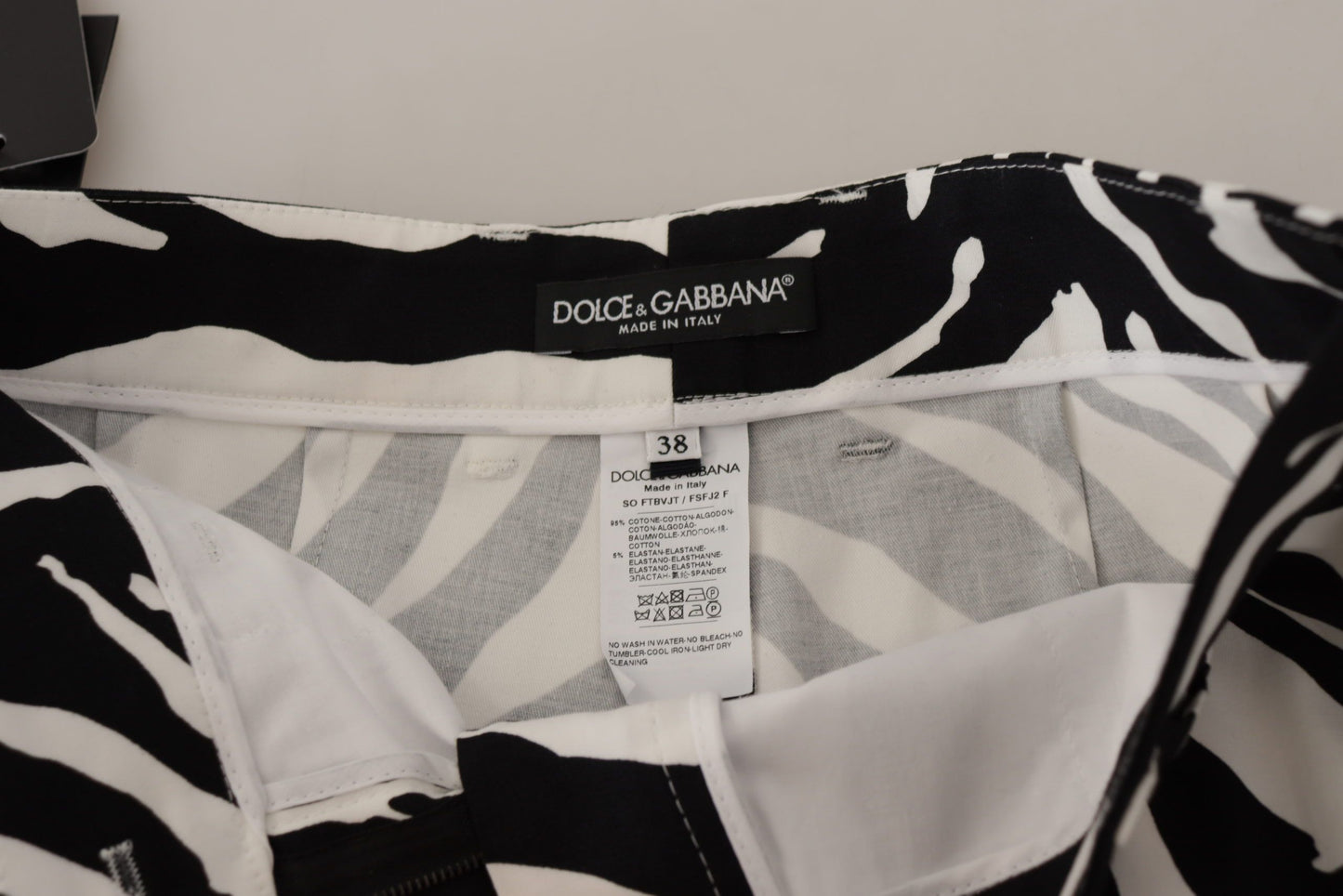 Pantaloni caldi a vita media con stampa zebrata Dolce & Gabbana