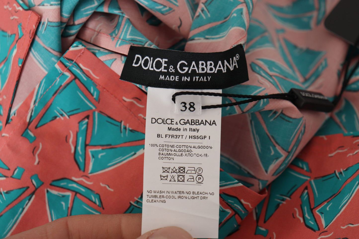 Dolce & Gabbana Top in cotone con stampa barca a vela rosa chic
