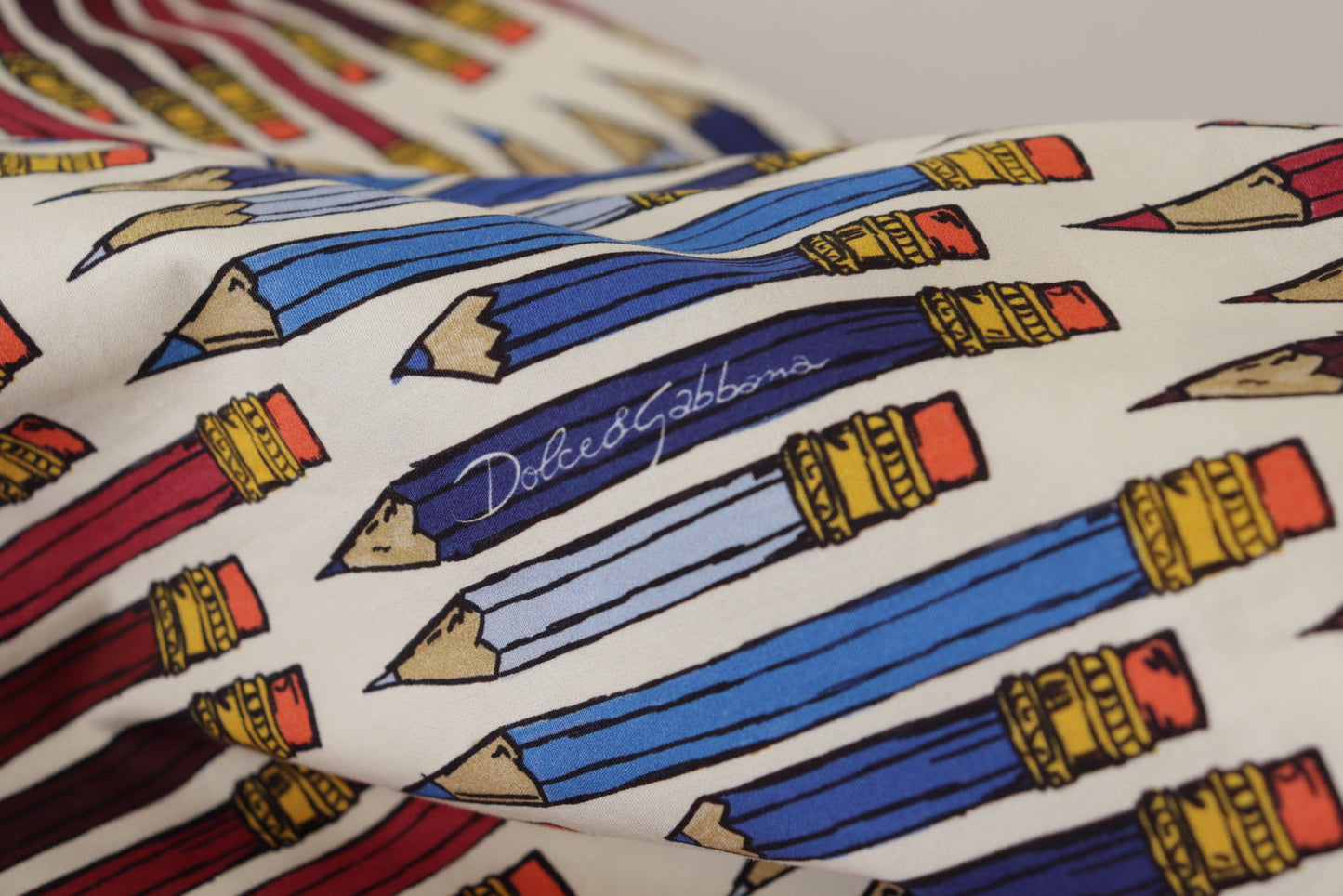 Dolce & Gabbana Camicetta a maniche corte con stampa a matita bianca chic