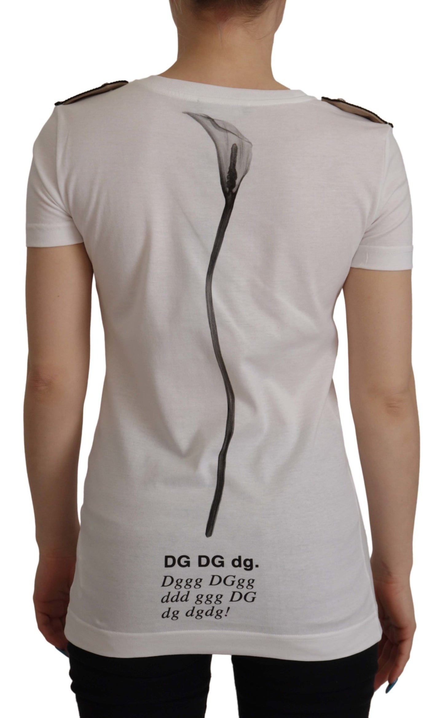 Dolce & Gabbana T-shirt elegante girocollo in cotone floreale