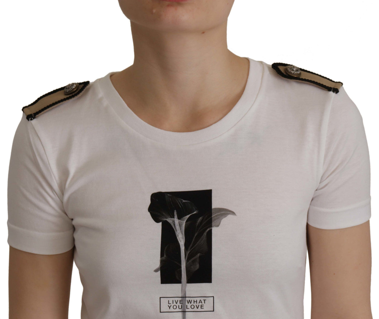 Dolce & Gabbana T-shirt elegante girocollo in cotone floreale