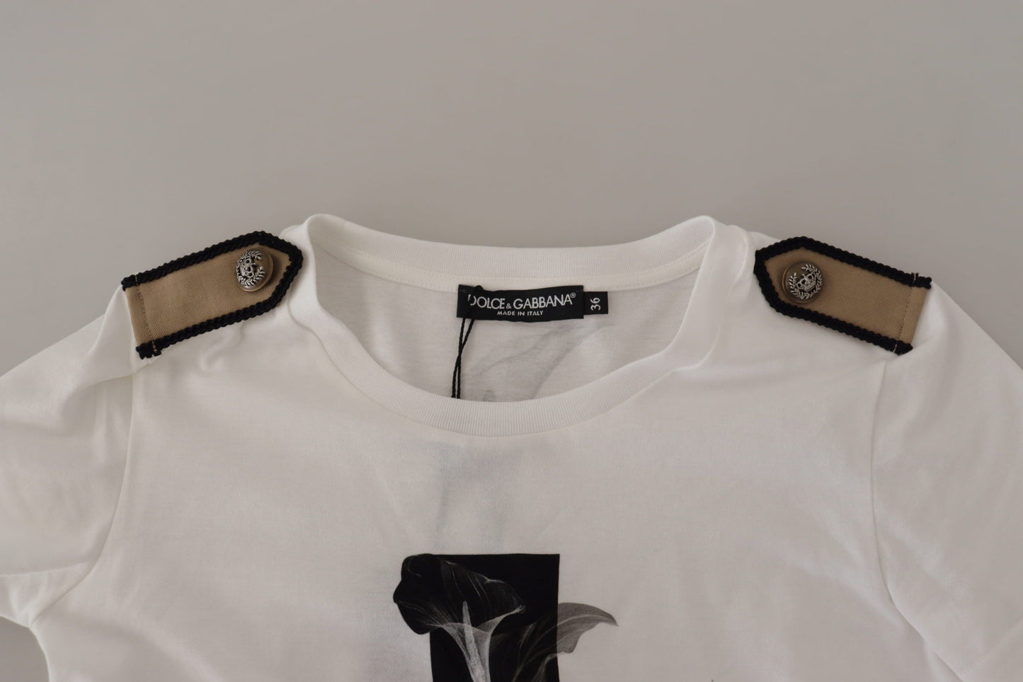 Dolce & Gabbana T-shirt elegante girocollo in cotone floreale
