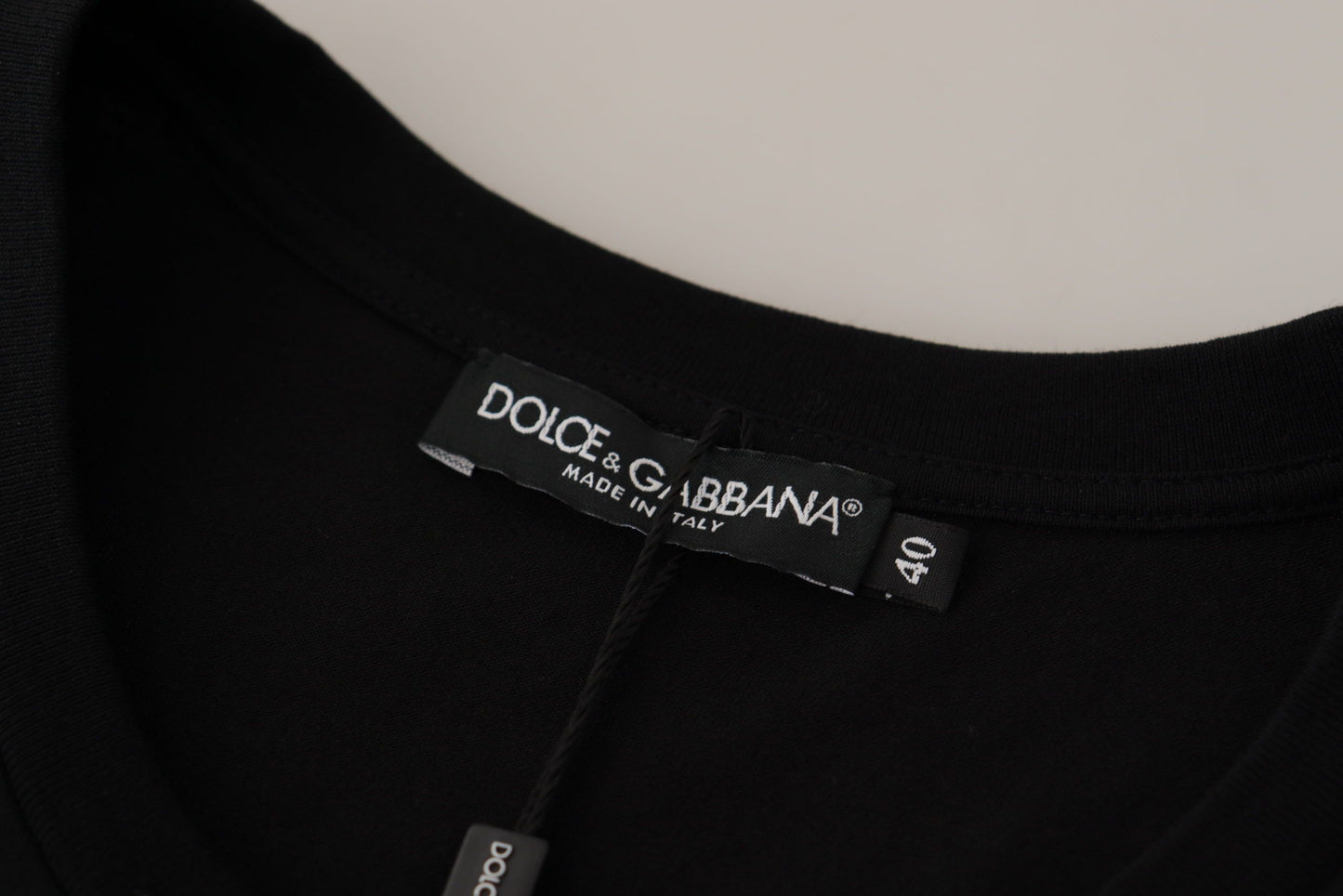 Женская черная хлопковая футболка с логотипом Dolce & Gabbana Chic