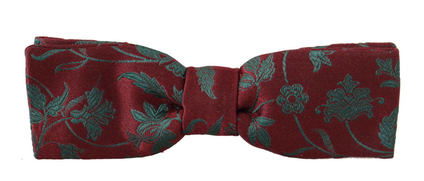 Dolce & Gabbana Элегантный темно-бордовый галстук-бабочка с узором