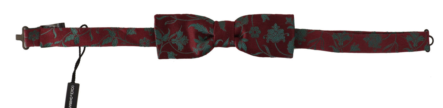Dolce & Gabbana Элегантный темно-бордовый галстук-бабочка с узором