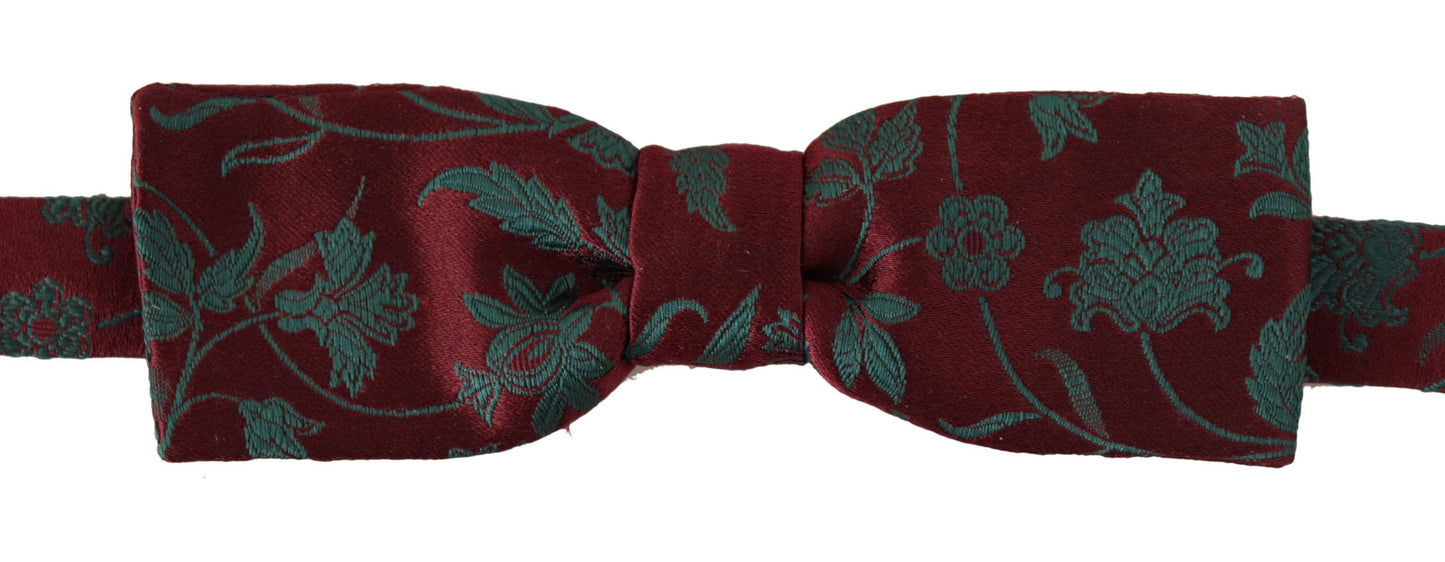 Dolce & Gabbana Элегантный темно-бордовый галстук-бабочка с узором