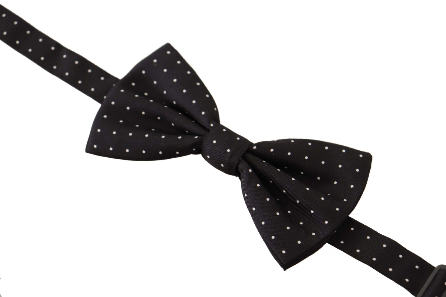 Dolce & Gabbana Elegante Papillon In Seta A Pois Neri