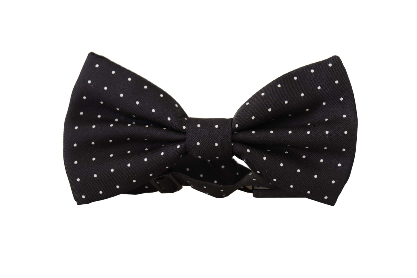 Dolce & Gabbana Elegante Papillon In Seta A Pois Neri