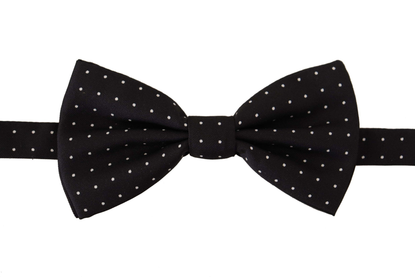Dolce & Gabbana Elegante Papillon In Seta A Pois Neri
