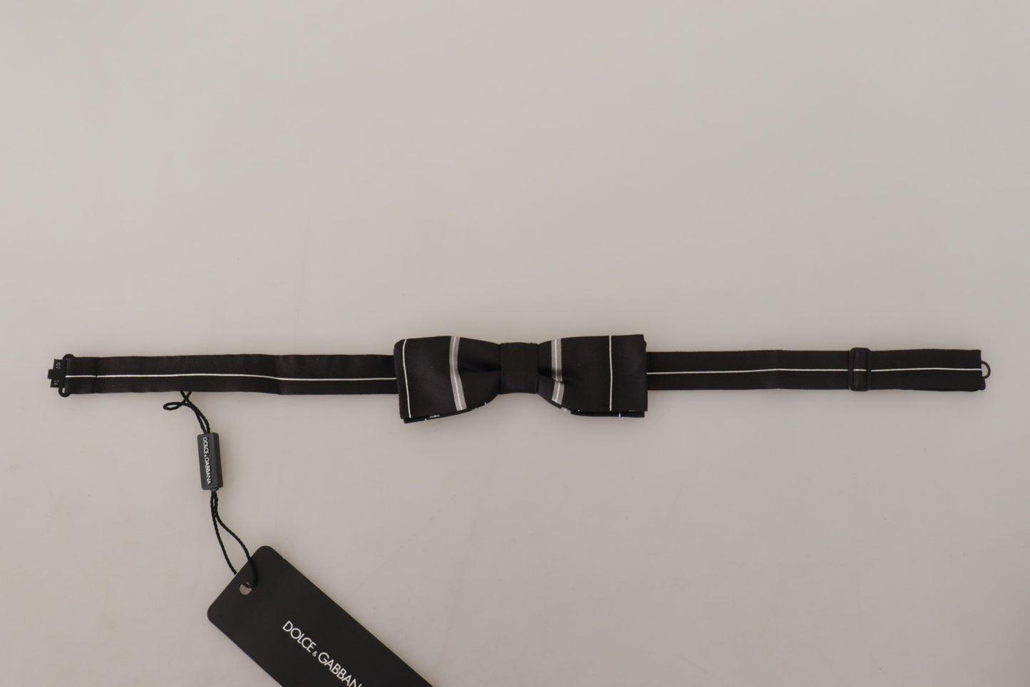 Dolce & Gabbana Elegante papillon in seta in nero e grigio