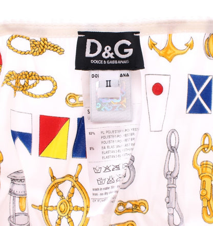 Dolce & Gabbana Elegant White Sailor Print Lingerie Set - PER.FASHION