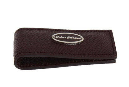 Dolce & Gabbana Exquisite Bordeaux Leather Money Clip - PER.FASHION