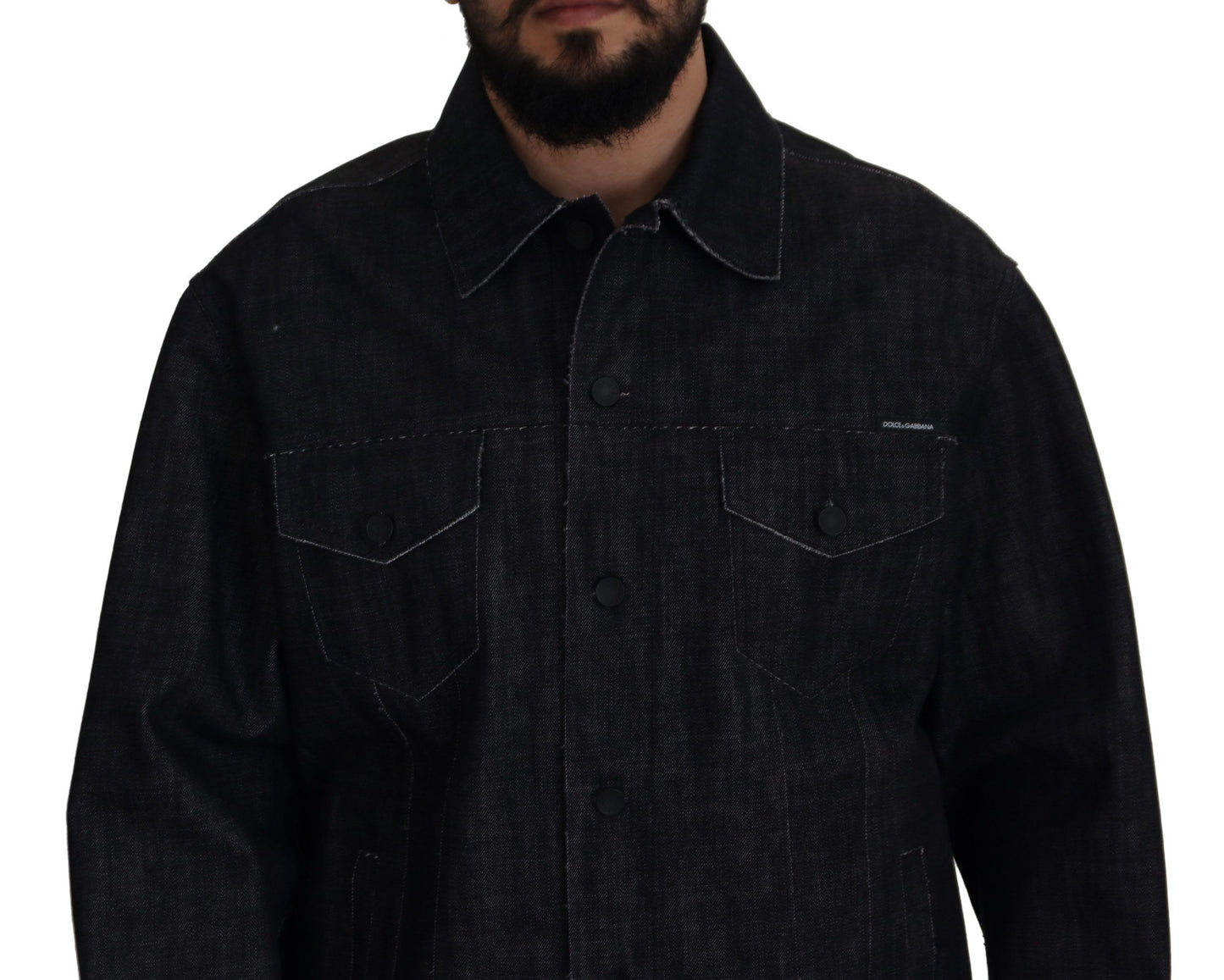 Dolce & Gabbana Elegante giacca di jeans nera