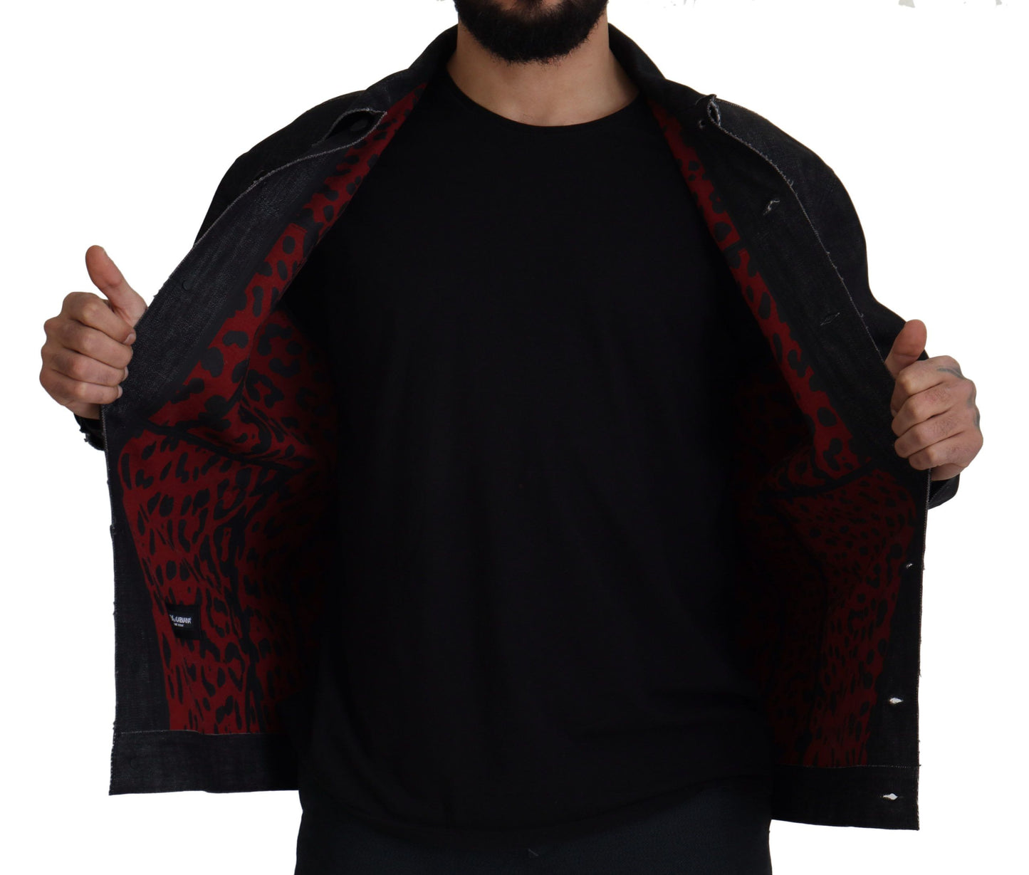 Dolce & Gabbana Elegante giacca di jeans nera