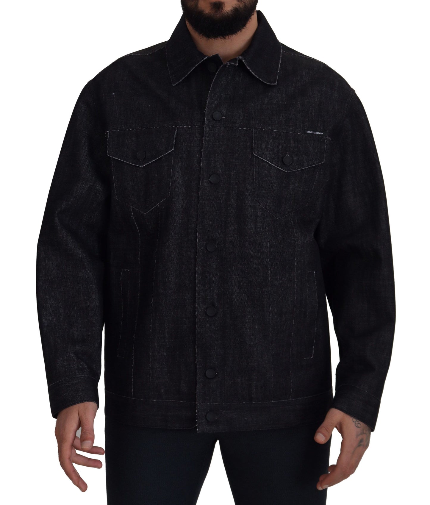 Dolce & Gabbana Elegante giacca di jeans nera