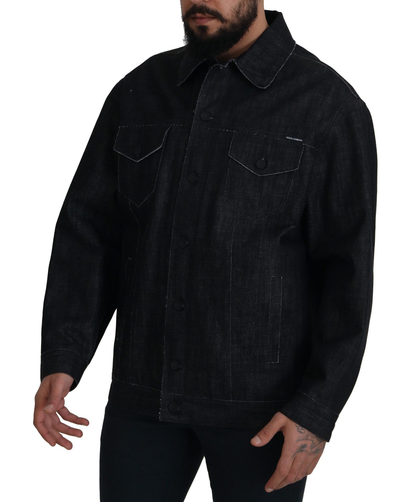 Dolce & Gabbana Elegante giacca di jeans nera
