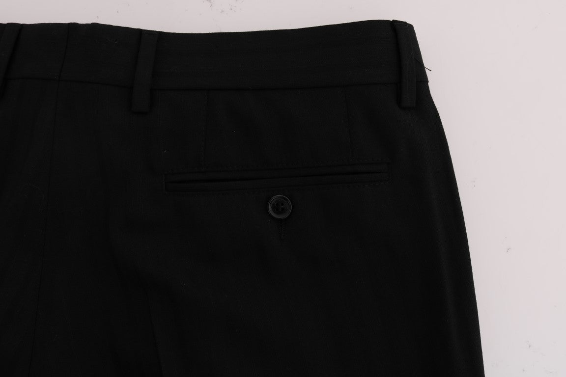 Pantaloni eleganti dal taglio dritto a righe nere eleganti Dolce & Gabbana