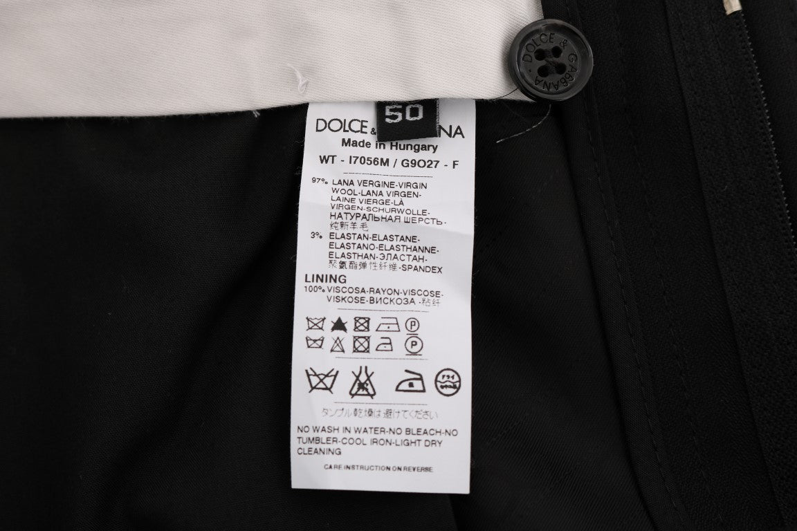 Pantaloni eleganti dal taglio dritto a righe nere eleganti Dolce & Gabbana