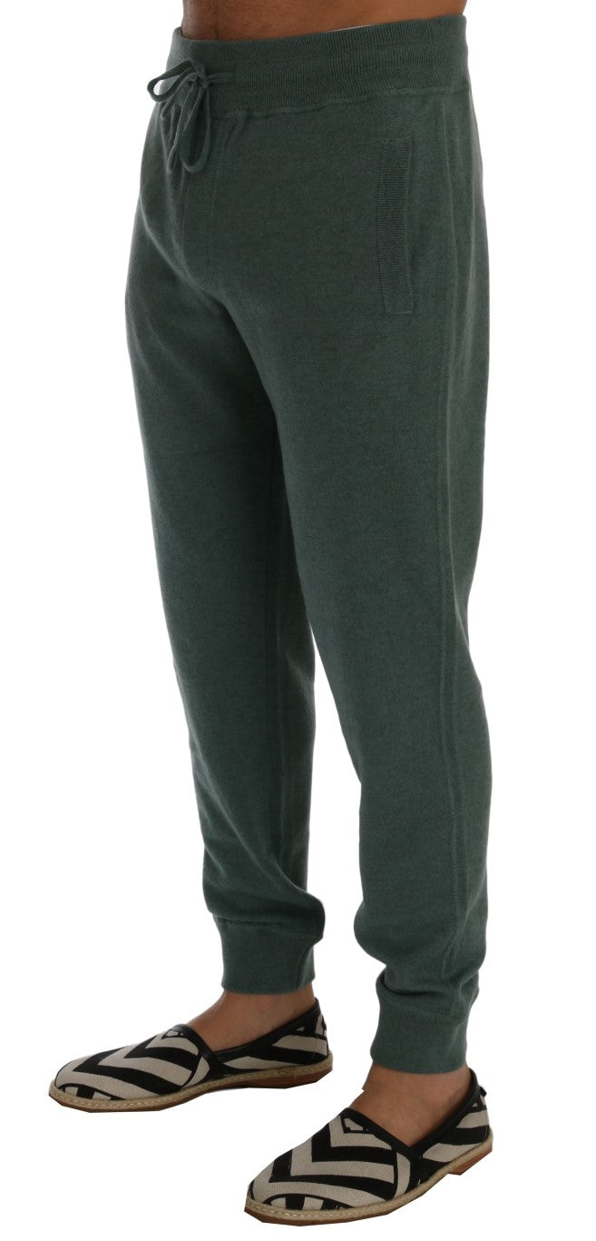 Dolce & Gabbana Pantaloni sportivi eleganti in cashmere verde