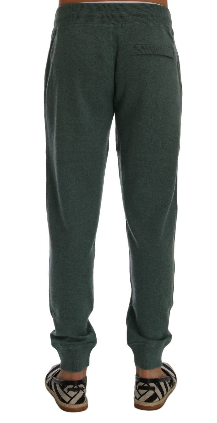 Dolce & Gabbana Pantaloni sportivi eleganti in cashmere verde