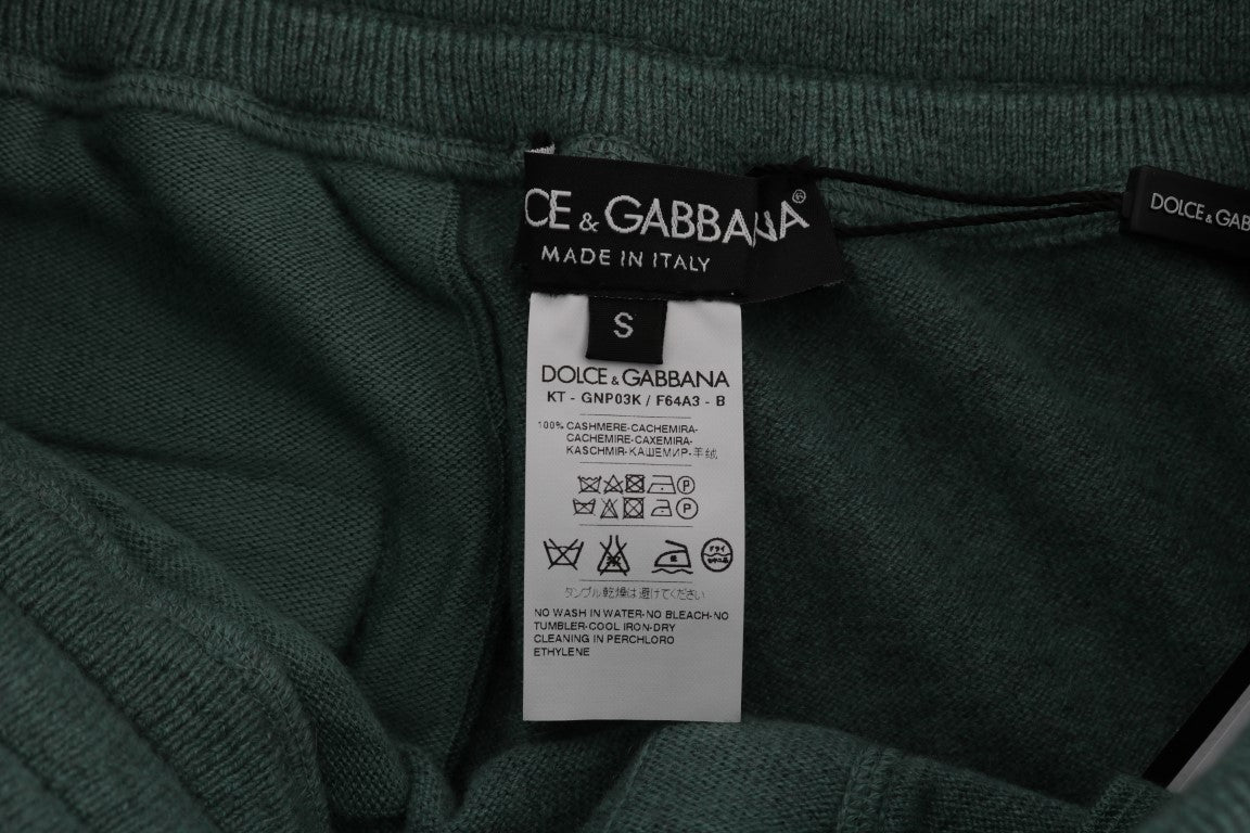 Dolce & Gabbana Pantaloni sportivi eleganti in cashmere verde