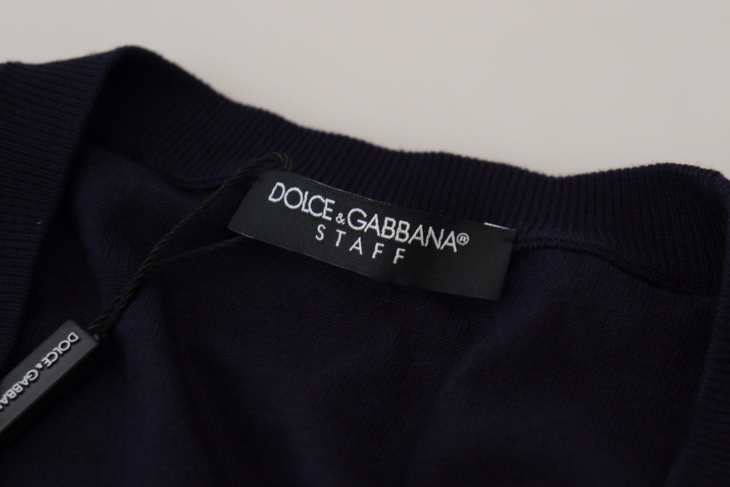 Dolce & Gabbana Элегантный синий кардиган из натуральной шерсти