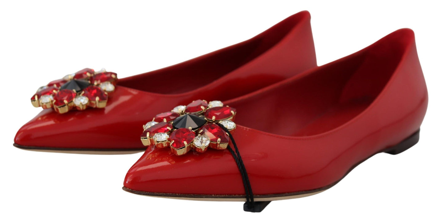 Mocassini Dolce & Gabbana in pelle scamosciata rossa con cristalli - Eleganza squisita