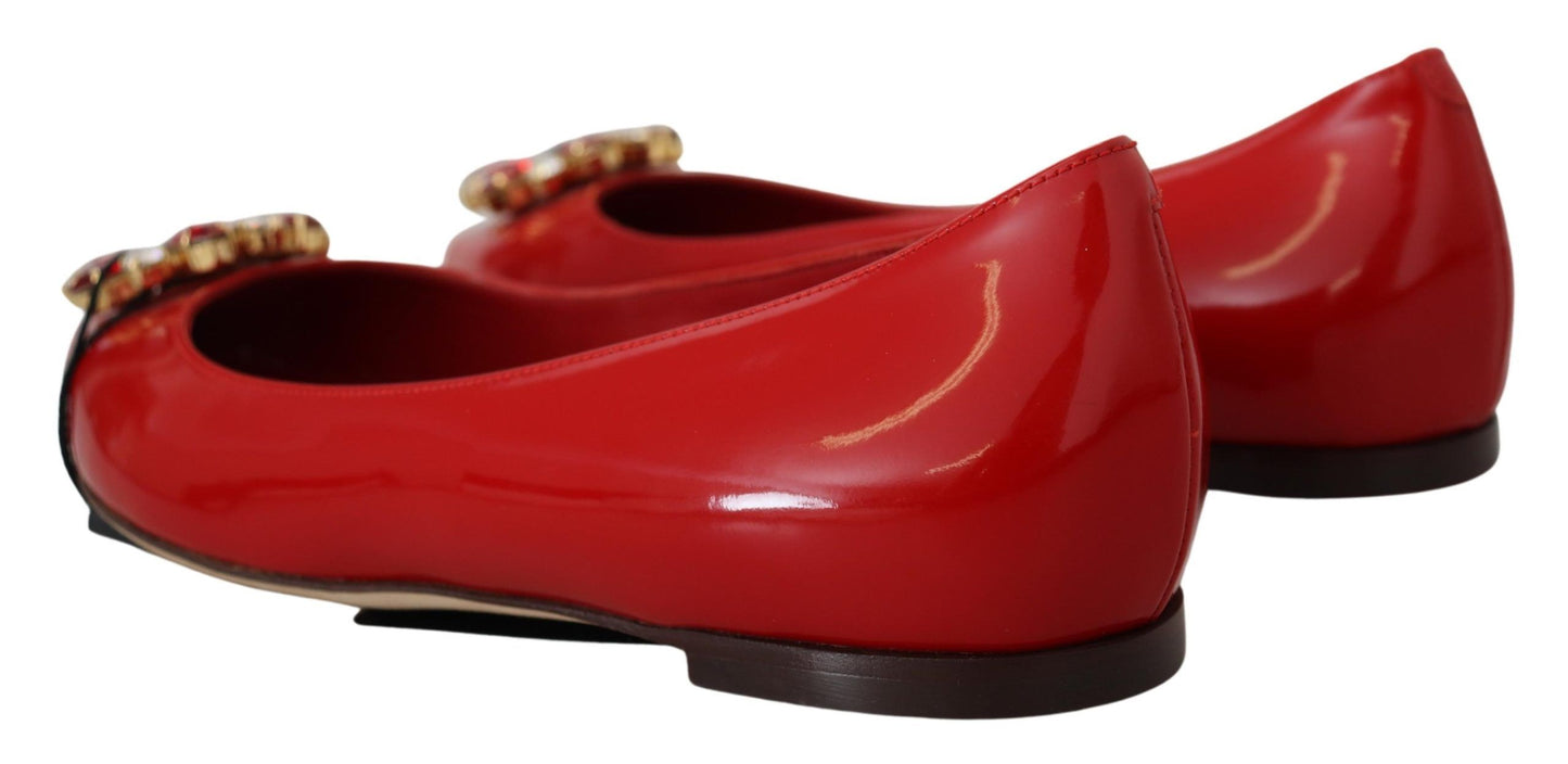 Mocassini Dolce & Gabbana in pelle scamosciata rossa con cristalli - Eleganza squisita