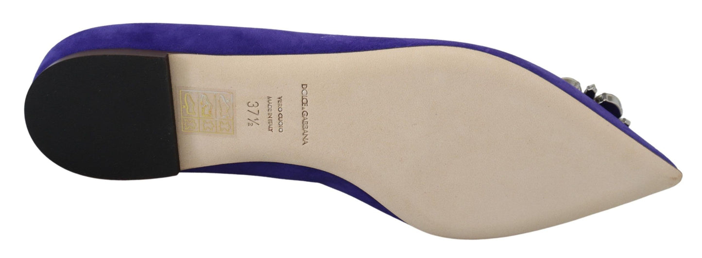 Dolce & Gabbana Appartamenti in pelle scamosciata viola cristalli decorati