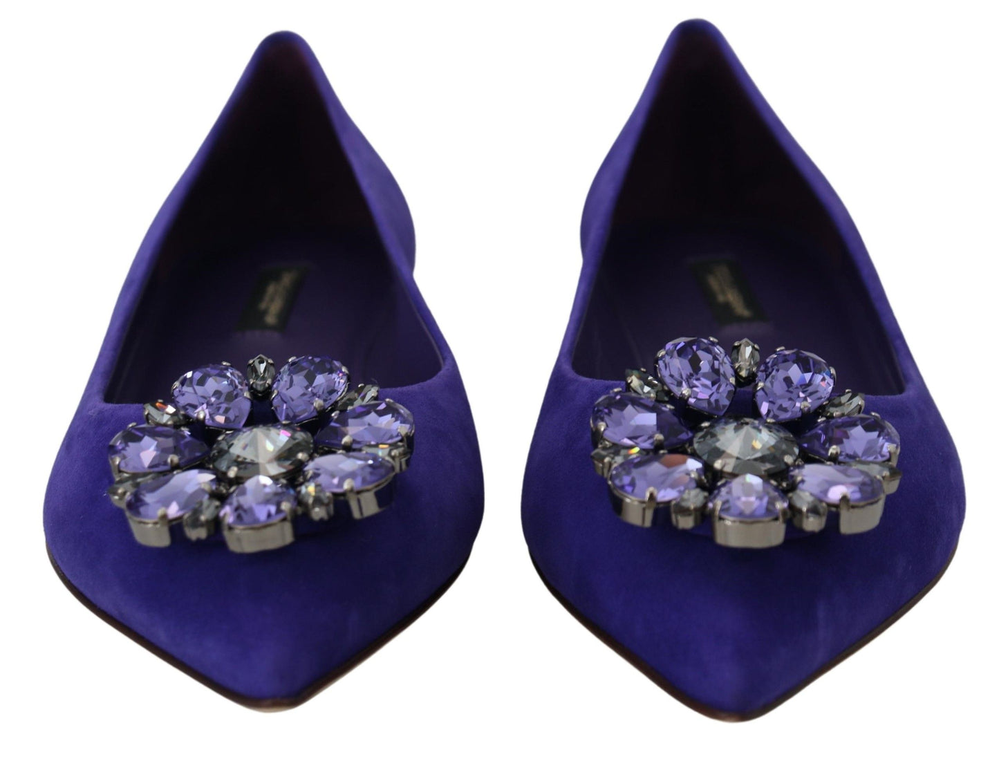 Dolce & Gabbana Appartamenti in pelle scamosciata viola cristalli decorati