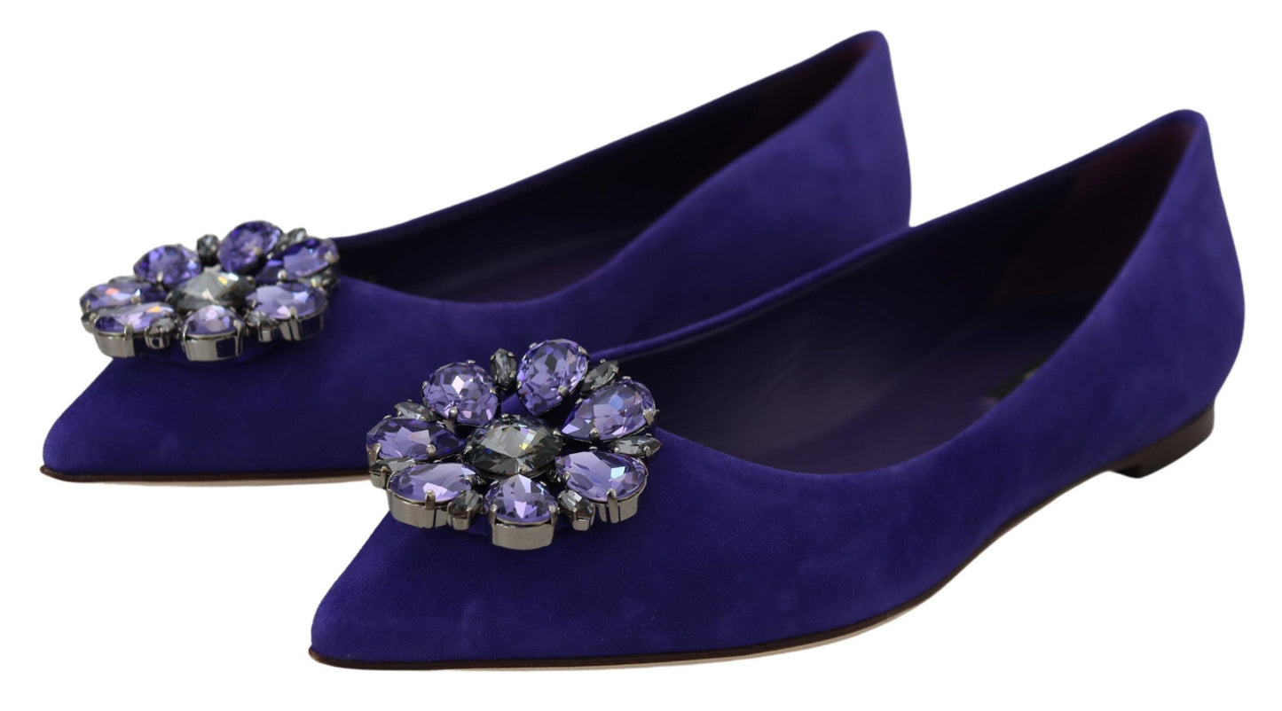 Dolce & Gabbana Appartamenti in pelle scamosciata viola cristalli decorati