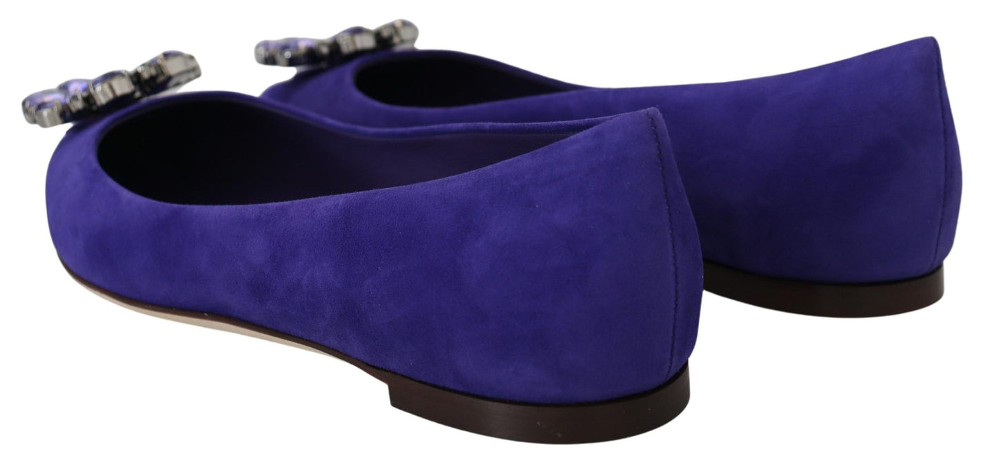 Dolce & Gabbana Appartamenti in pelle scamosciata viola cristalli decorati