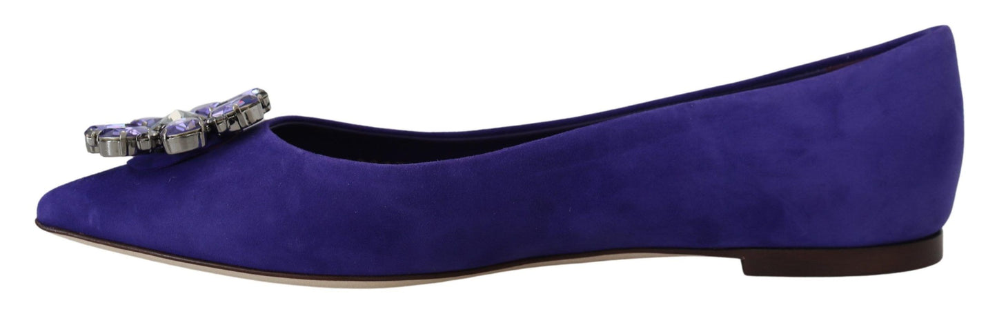 Dolce & Gabbana Appartamenti in pelle scamosciata viola cristalli decorati